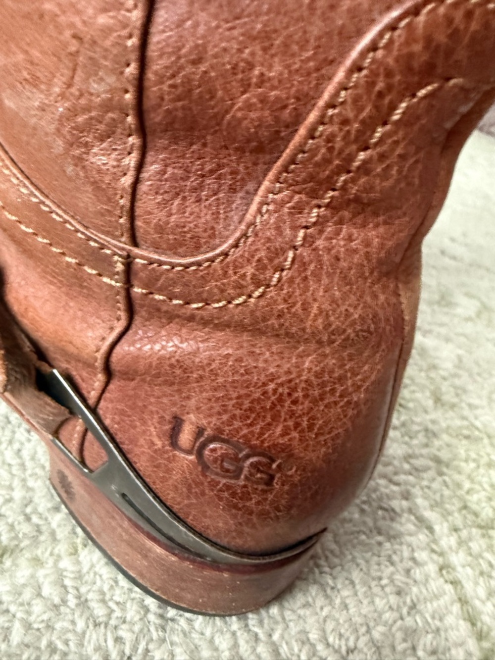 UGG Chestnut Leather Western Ankle Boot